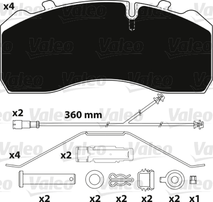 VALEO Hátsó fékbetét 882206_VALEO