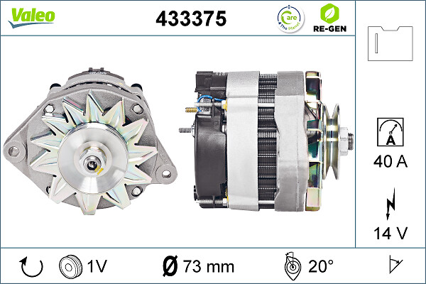 VALEO STAND. EXCHANGE Generátor, felújított 433375_VALEO