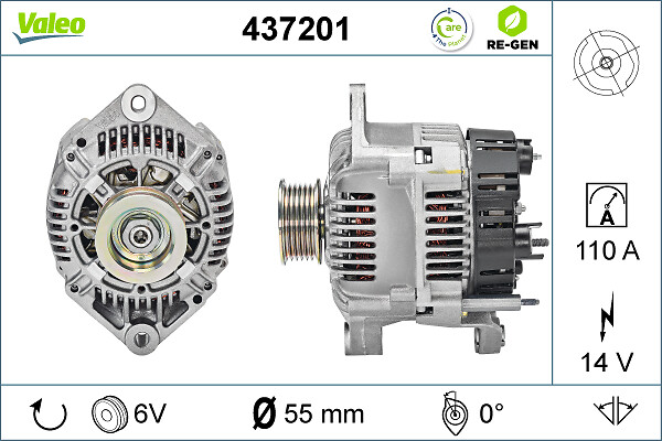 VALEO STAND. EXCHANGE Generátor, felújított 437201_VALEO