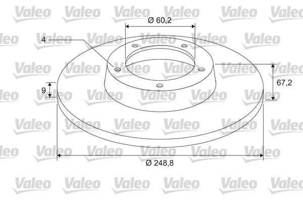 VALEO 675405_VALEO Hátsó féktárcsa