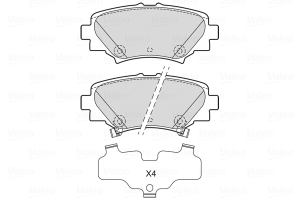 VALEO Hátsó fékbetét 601736_VALEO
