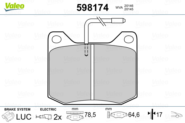 VALEO Első fékbetét 598174_VALEO