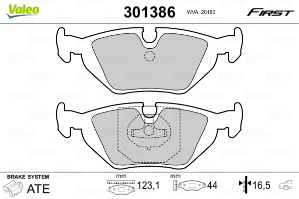 VALEO FIRST Hátsó fékbetét 301386_VALEO