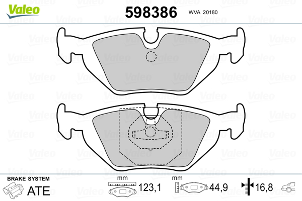 VALEO Hátsó fékbetét 598386_VALEO