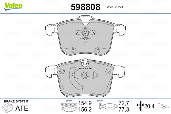 VALEO Első fékbetét 598808_VALEO