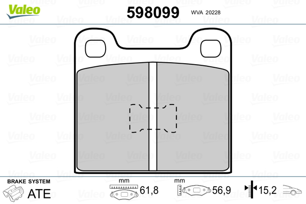 VALEO Hátsó fékbetét 598099_VALEO