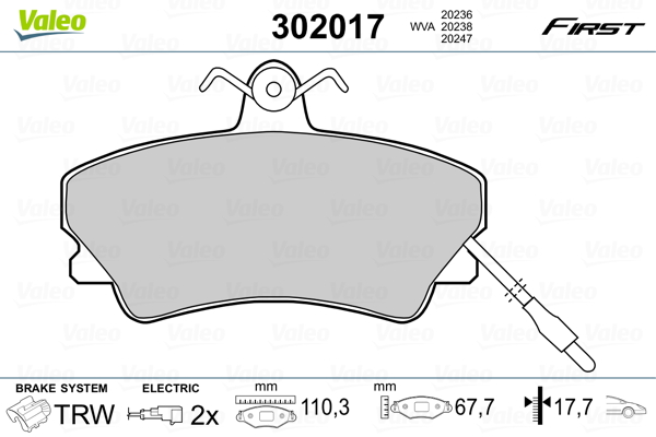 VALEO Első fékbetét 302017_VALEO