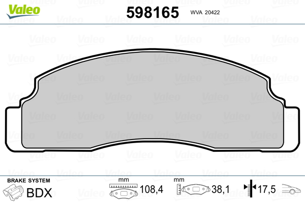 VALEO Első fékbetét 598165_VALEO