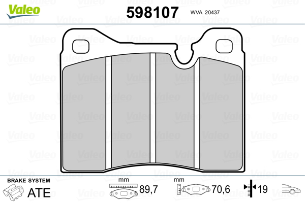 VALEO Első fékbetét 598107_VALEO