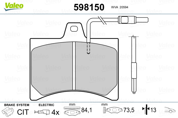 VALEO Első fékbetét 598150_VALEO