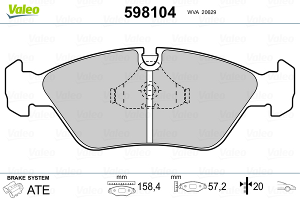 VALEO Első fékbetét 598104_VALEO