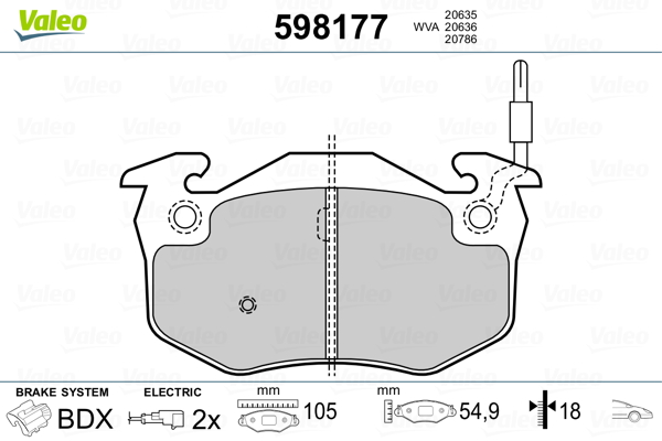 VALEO Első fékbetét 598177_VALEO