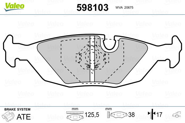 VALEO Hátsó fékbetét 598103_VALEO