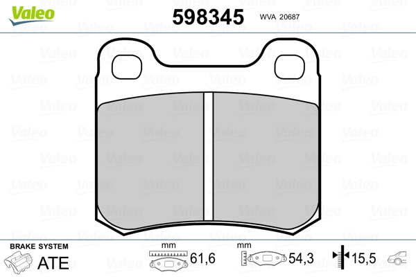 VALEO Hátsó fékbetét 598345_VALEO