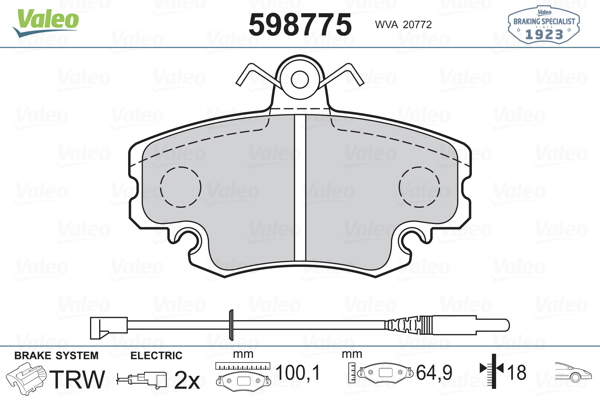 VALEO Első fékbetét 598775_VALEO