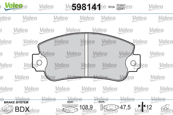 VALEO Hátsó fékbetét 598141_VALEO