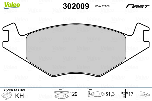 VALEO Első fékbetét 302009_VALEO