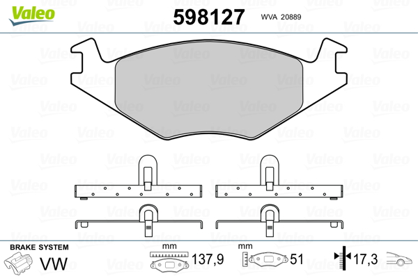 VALEO Első fékbetét 598127_VALEO