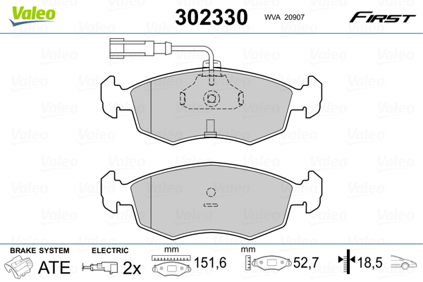 VALEO Első fékbetét 302330_VALEO