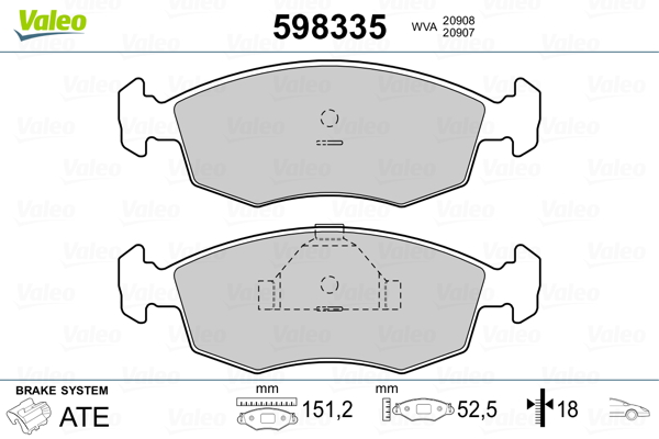 VALEO Első fékbetét 598335_VALEO