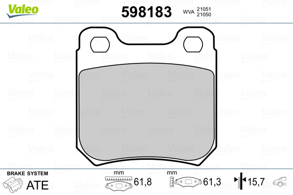 VALEO Hátsó fékbetét 598183_VALEO