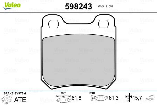 VALEO Hátsó fékbetét 598243_VALEO