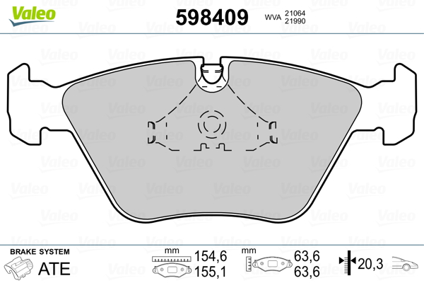 VALEO Első fékbetét 598409_VALEO