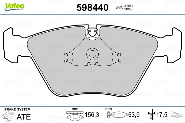 VALEO Első fékbetét 598440_VALEO