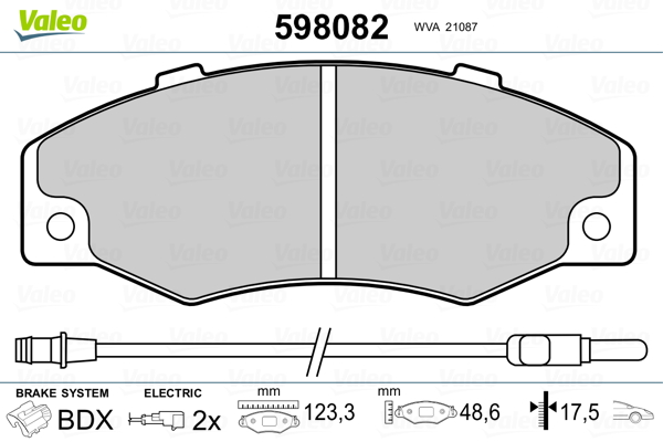 VALEO Első fékbetét 598082_VALEO