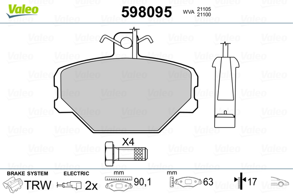 VALEO Első fékbetét 598095_VALEO