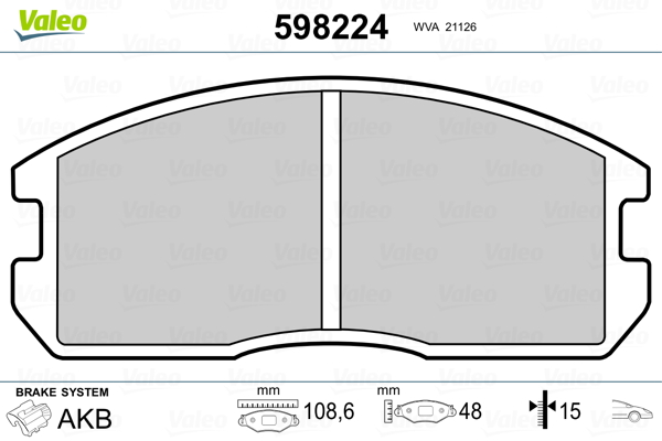 VALEO Első fékbetét 598224_VALEO