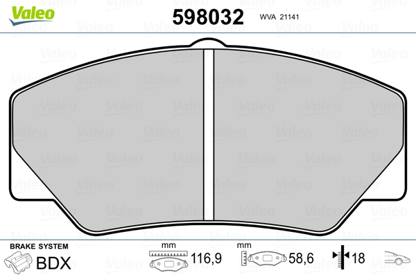 VALEO Első fékbetét 598032_VALEO