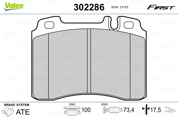 VALEO Első fékbetét 302286_VALEO