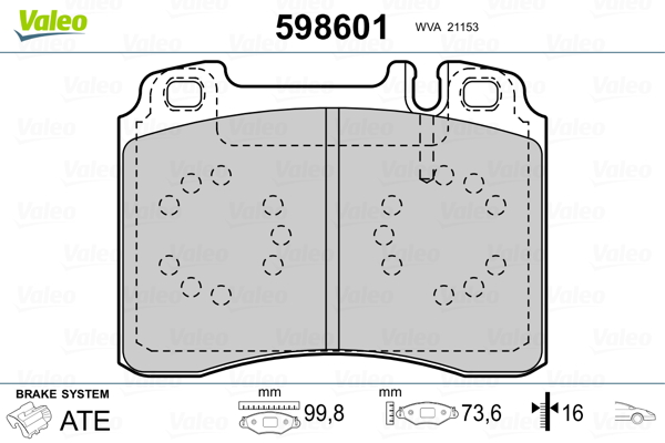 VALEO Első fékbetét 598601_VALEO