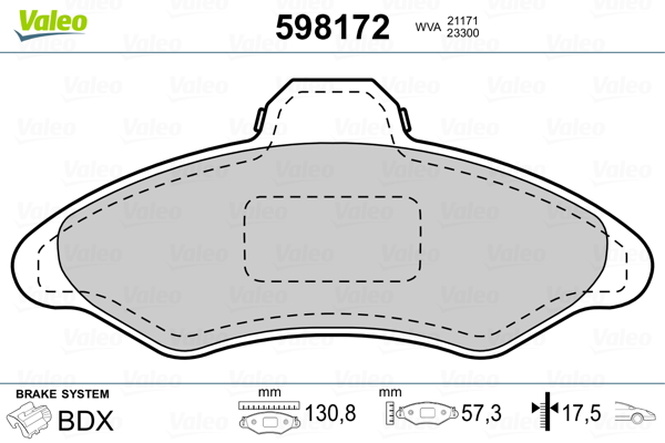 VALEO Első fékbetét 598172_VALEO