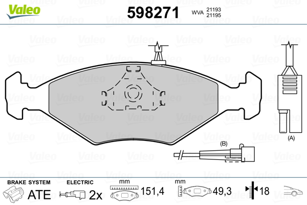 VALEO Első fékbetét 598271_VALEO