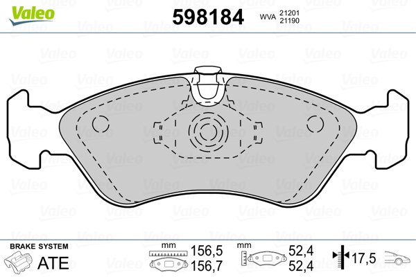 VALEO Első fékbetét 598184_VALEO