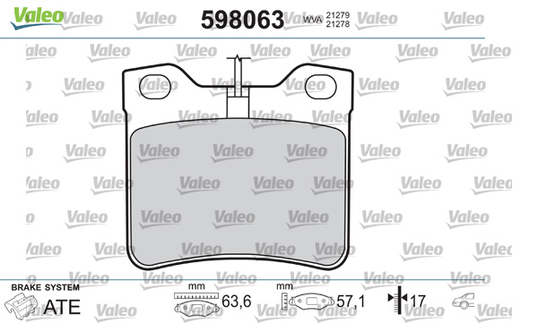 VALEO Hátsó fékbetét 598063_VALEO