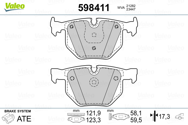 VALEO Hátsó fékbetét 598411_VALEO