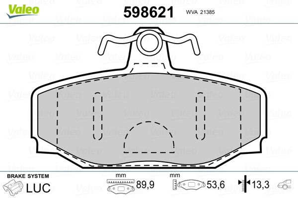 VALEO Hátsó fékbetét 598621_VALEO