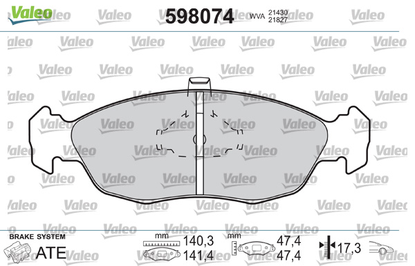 VALEO Első fékbetét 598074_VALEO