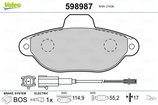 VALEO Első fékbetét 598987_VALEO