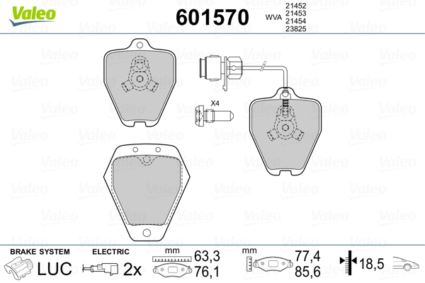 VALEO Első fékbetét 601570_VALEO