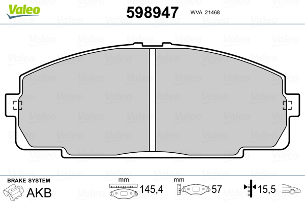 VALEO Első fékbetét 598947_VALEO