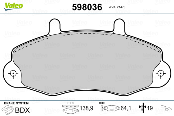 VALEO Első fékbetét 598036_VALEO