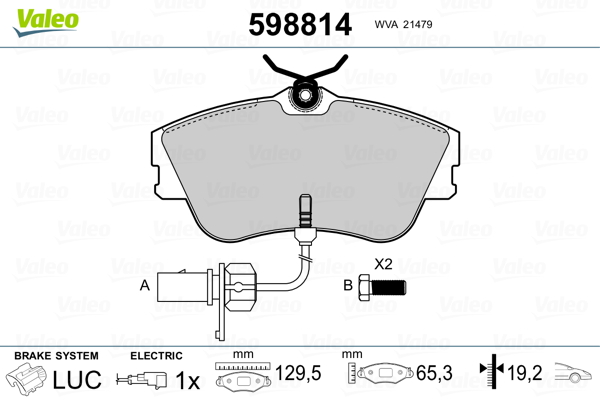 VALEO Első fékbetét 598814_VALEO