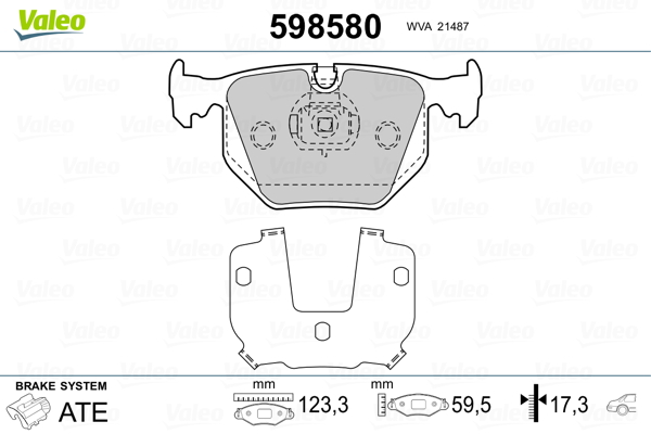 VALEO Hátsó fékbetét 598580_VALEO