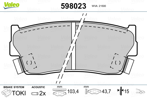 VALEO Első fékbetét 598023_VALEO