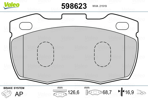 VALEO Első fékbetét 598623_VALEO