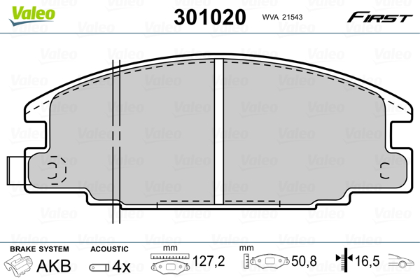 VALEO FIRST Első fékbetét 301020_VALEO